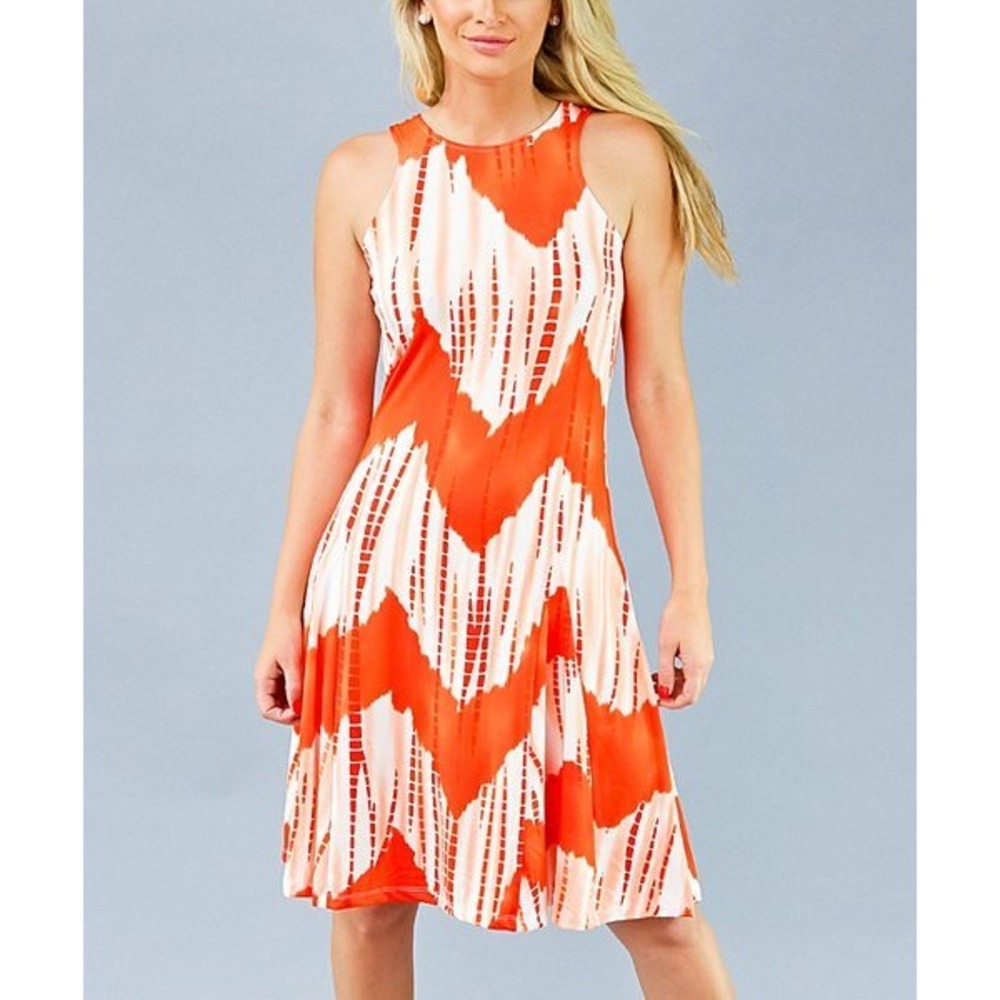 MT Collection Tie Die Dress summer Beach Short Sundress Size L